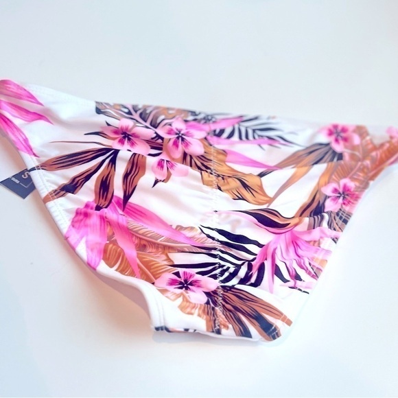 SALT + COVE Women's Tropic Time Printed Cinch-Back Bikini Bottoms, swimsuit M - Picture 6 of 9
